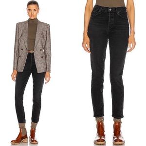 Agolde Nico High Rise Black Acid Wash Jeans